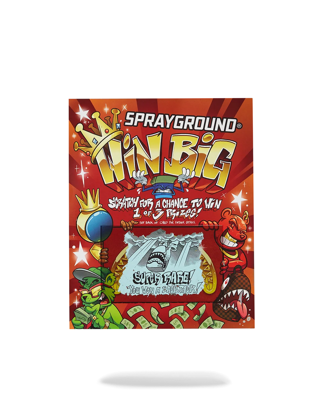 SPRAYGROUND SCRATCH OFF PLAYING CARD - WIN A BACKPACK, MONEYBEAR OR LUGGAGE!