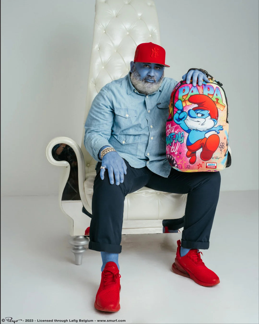 PAPA SMURF ON THE RUN BACKPACK