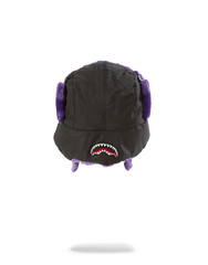 BLACK 3M PURPLE FUR AVIATOR HAT