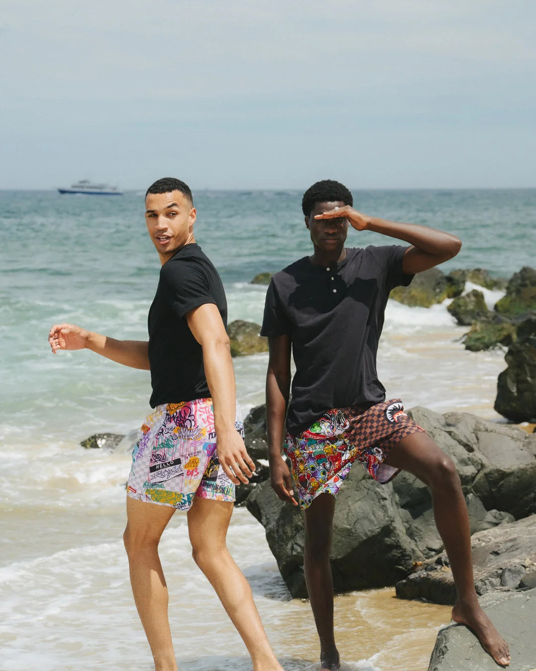 STICKER CREW SWIM SHORTS